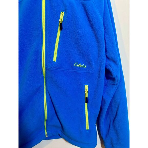 Cabela’s Men’s Fleece Jacket Full-Zip M Blue Hiking / Outdoor Coat - Picture 4 of 4